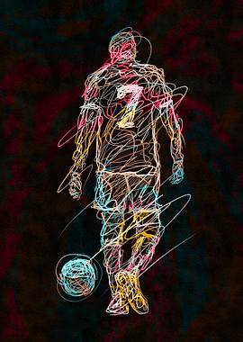 Abstract Soccer Player with Ball