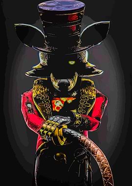 Fox Samurai Warrior with Top Hat