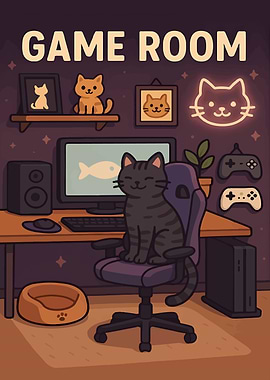 Game Room with Cat