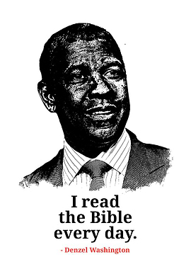 Denzel Washington Bible Quote Portrait