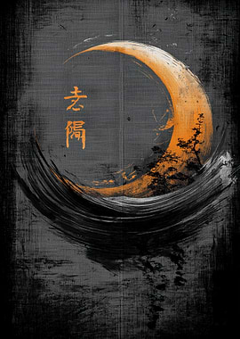 Ukiyo Minimalism Crescent Moon