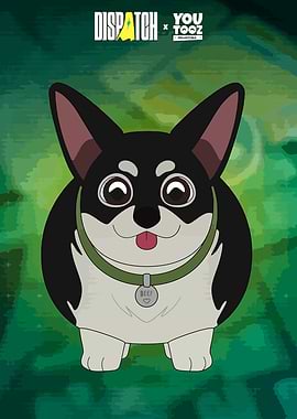 Cartoon Dog with 'Beef' Tag