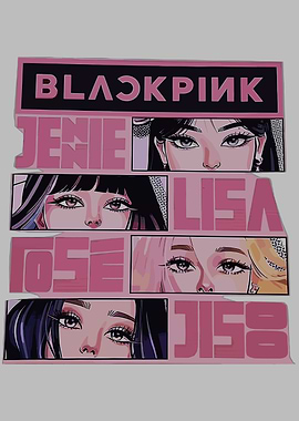 Blackpink Members Comic Style Art