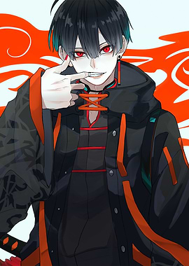 Anime character with red eyes