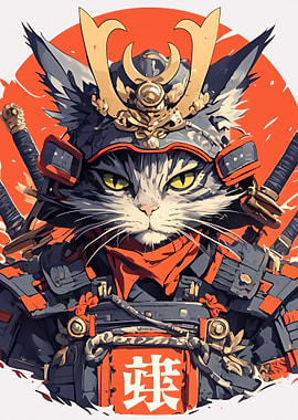 Samurai Cat Warrior