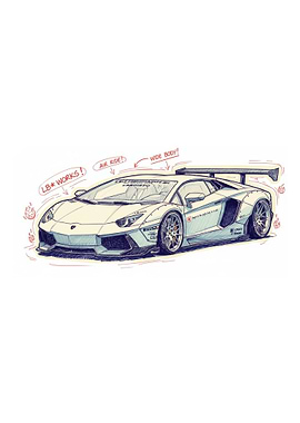 Lamborghini Aventador LB Works Illustration
