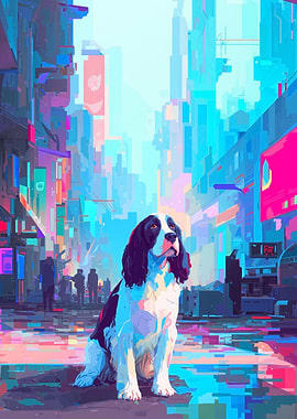 Springer Spaniel Cityscape