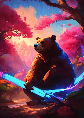 Bear with Glowing Sword Nature