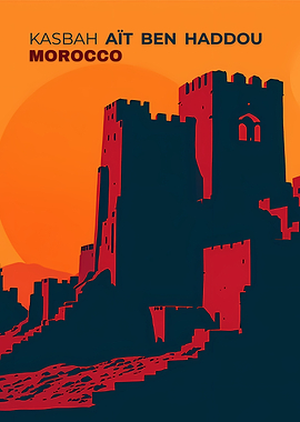 Kasbah Ait Ben Haddou Morocco Illustration