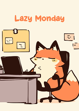 Lazy Monday Fox Cartoon