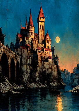 Fantasy Castle by the Water