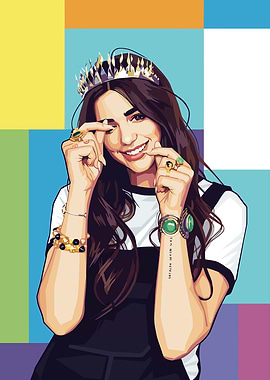 Smiling Dua Lipa with Crown Digital Art