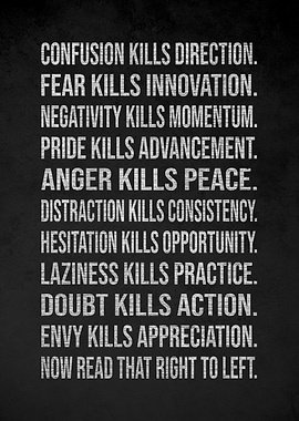 Motivational Text Art on Dark Background v9