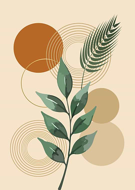 Abstract Botanical Art with Circles