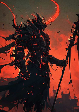 Dark Knight Horns and Spear