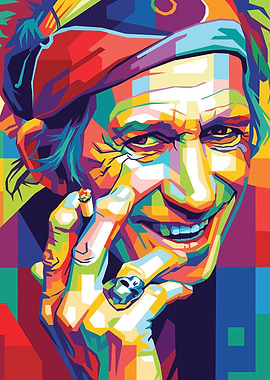 Keith Richards Colorful Pop Art Portrait