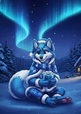 Winter Fox with Gift