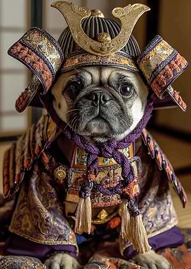 Pug Samurai Warrior