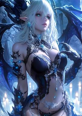 Fantasy Elf with Dragon Wings