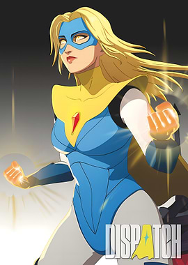 Blonde Superheroine with Energy Powers