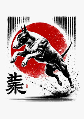Bull Terrier Japanese Art