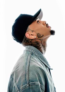 Chris Brown looking up