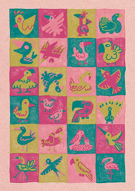 Bird Tiles Illustration