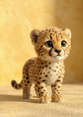 Adorable Cheetah Cub Portrait