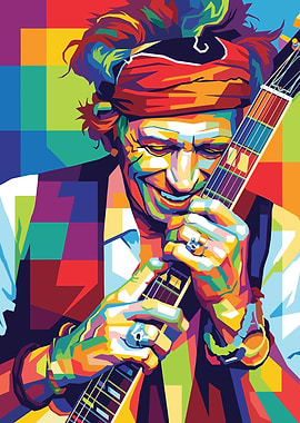 Keith Richards Colorful Pop Art Portrait