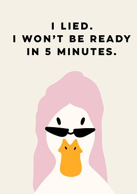 Funny Duck with Sunglasses Illustration