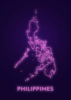 Philippines Neon Map