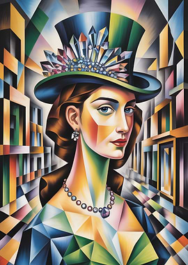 Abstract Portrait with Top Hat