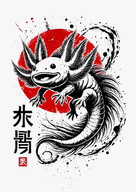 Axolotl Japanese Art