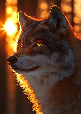 Wolf in Golden Light