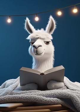 Llama Reading a Book