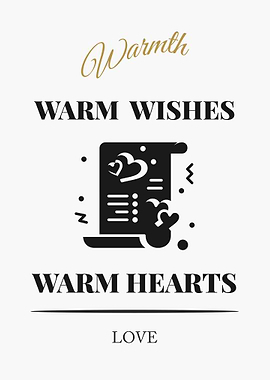 Warm Wishes and Hearts - “White Edition – Clean Black Text Minimal Quote Poster”