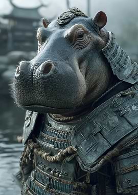 Samurai Hippo Portrait