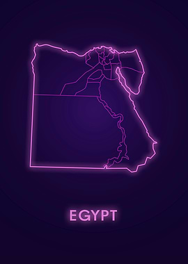 Neon Egypt Map