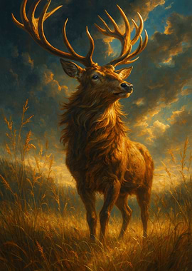 Golden Deer in Field