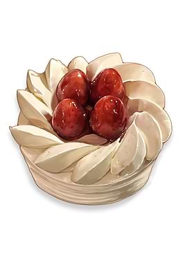 Strawberry Tart with Cream Illustration