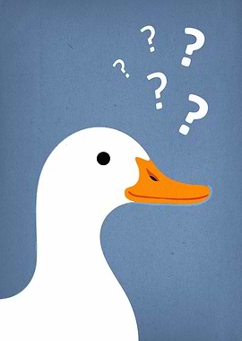 Confused Duck with Question Marks