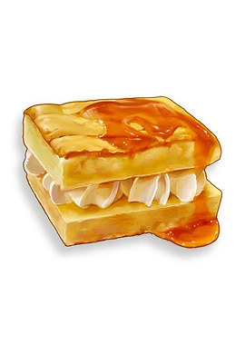 Caramel Cake with Cream Illustration