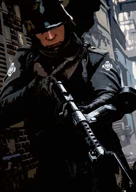Soldier with Submachine Gun