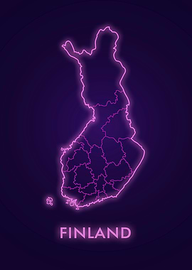Finland Neon Map