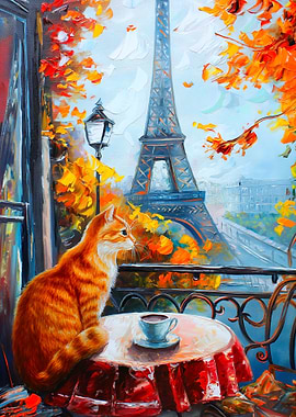 Cat in Paris Painting