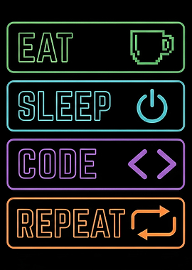 Neon Eat Sleep Code Repeat Programmer