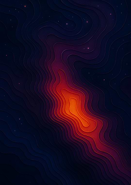 Cosmic Stars Abstract Topographic Paper Art