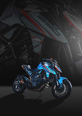 Blue KTM 1290 Super Duke poster