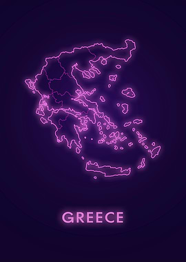 Neon Greece Map
