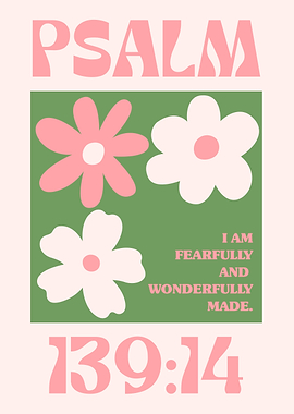 Minimalist Vintage Christian Poster – Psalm 139:14